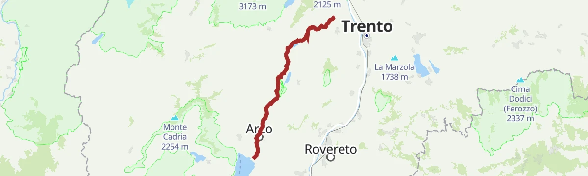 Route map: Ciclovia dei Laghi